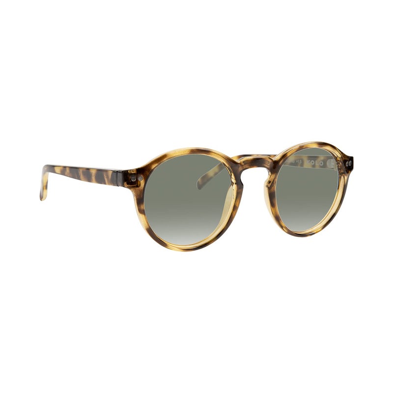 Kolo Harrison Premium Italian Sunglasses, Classic Round Style, Light Tortoise - Image 2